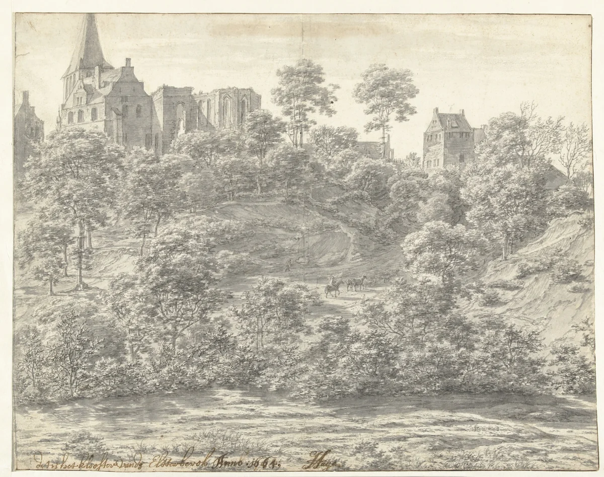 Gezicht op de Elter Berg by Joris van der Haagen, drawing, 1663