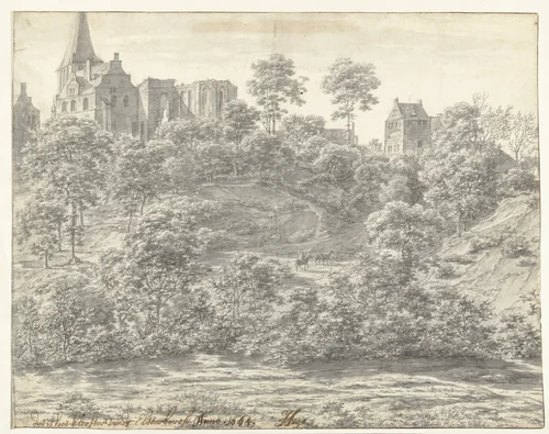 Gezicht op de Elter Berg by Joris van der Haagen, drawing, 1663