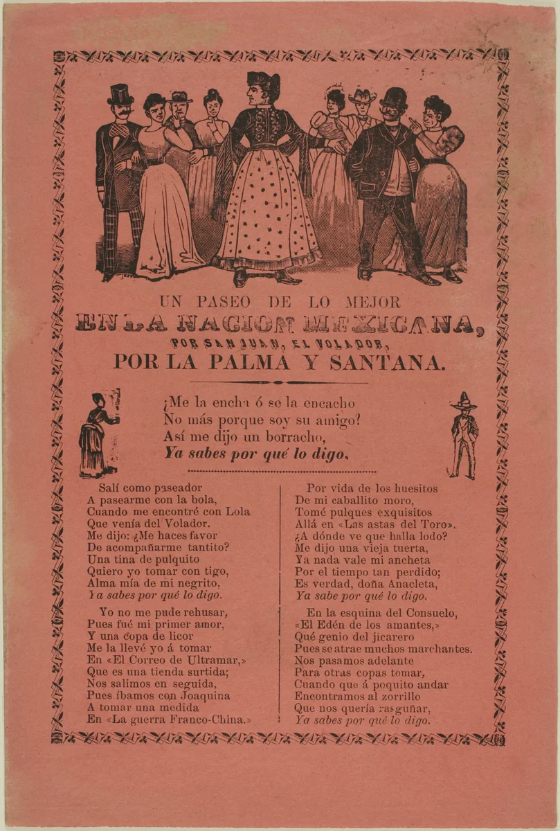An Outing of the Best in the Mexican Nation by José Guadalupe Posada, print, 1890-1900