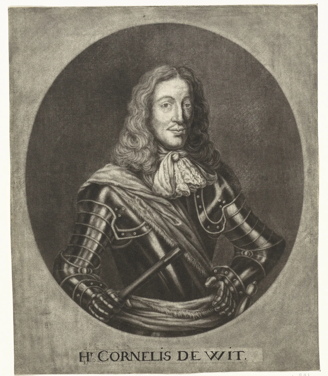 Portret van Cornelis de Witt by Cornelis A. Hellemans, print, 1660-1700