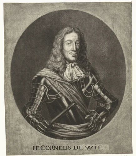 Portret van Cornelis de Witt by Cornelis A. Hellemans, print, 1660-1700