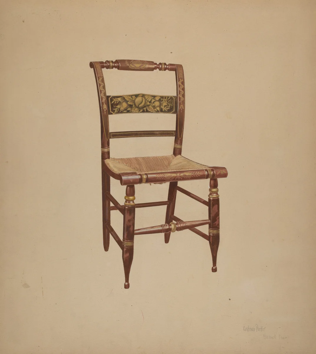 Hitchcock Chair by Cushman Parker, index of american design, 1935-1942