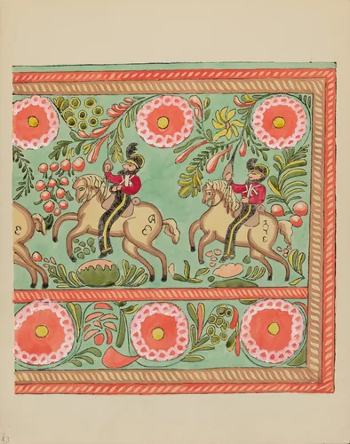 Plate 43: Painted Chest Design: From Portfolio "Spanish Colonial Designs of New Mexico" by American 20th Century, index of american design, 1935-1942