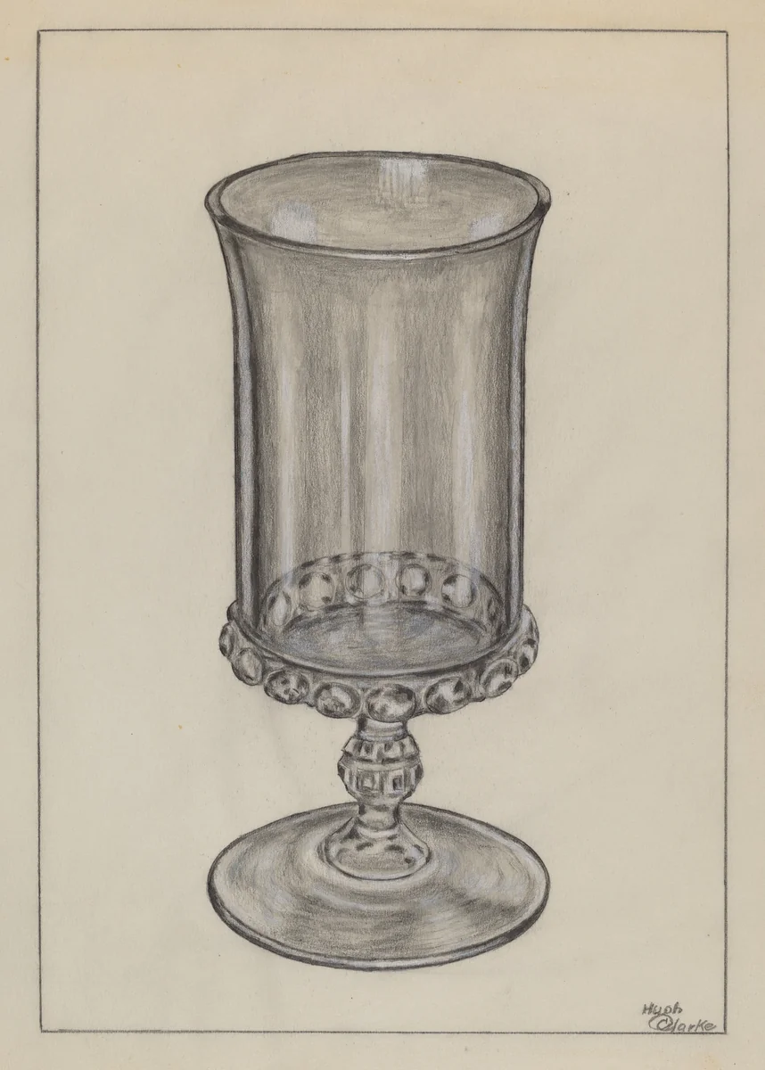 Drinking Glass by Hugh Clarke, index of american design, 1935-1942
