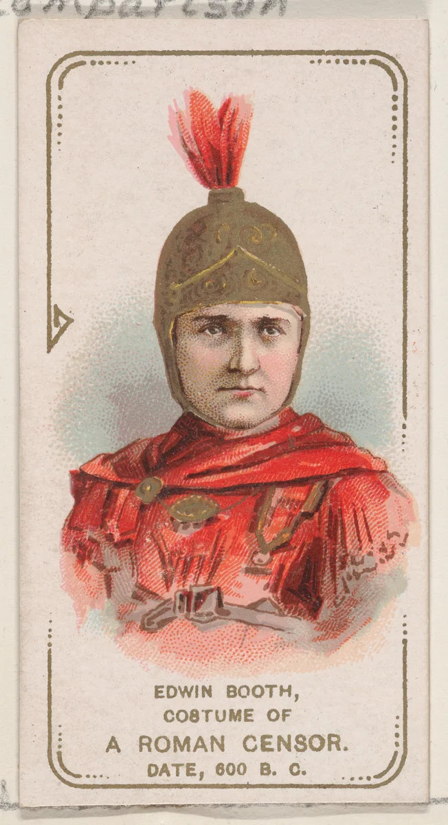 Edwin Booth in the Costume of a Roman Censor from 600 B.C., from the set Actors and Actresses, First Series (N70) for Duke brand cigarettes by W. Duke, Sons & Co., print, 1888-1889