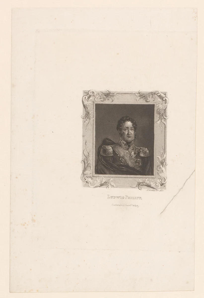 Portret van Lodewijk Filips I, koning van Frankrijk by Edouard Schuler, print, 1816-1882