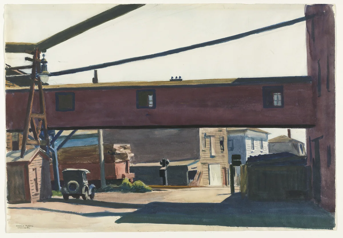 Box Factory, Gloucester by Edward Hopper, drawing, 1928