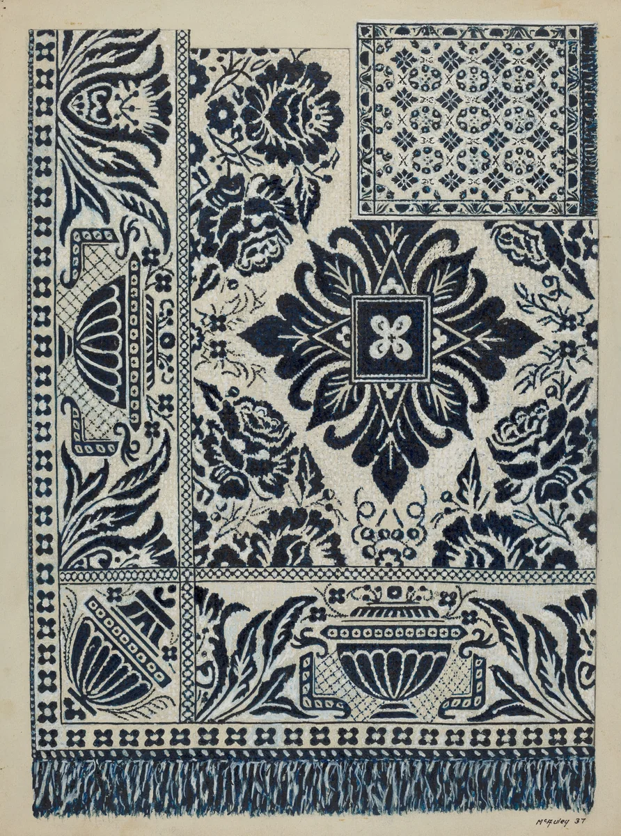 Handwoven Coverlet by William McAuley, index of american design, 1937