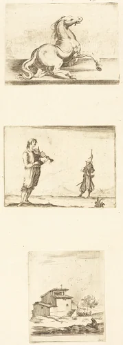 Sheet of Etchings by Jacques Callot, print, 1600-1699