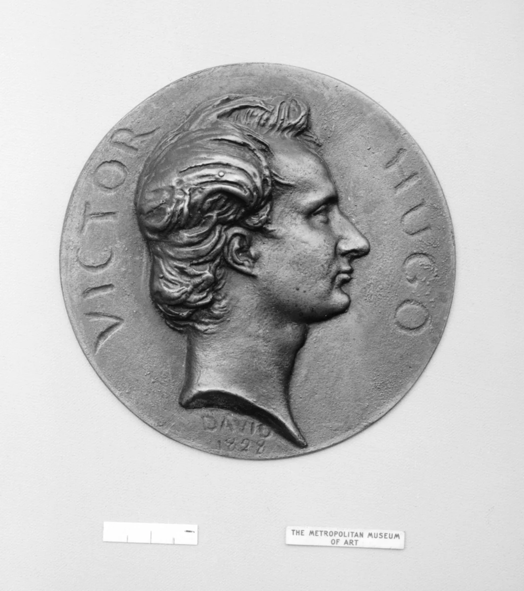 Youthful portrait of Victor Hugo (1802–1885), French poet and novelist by Pierre-Jean David d'Angers, metalwork, 1828