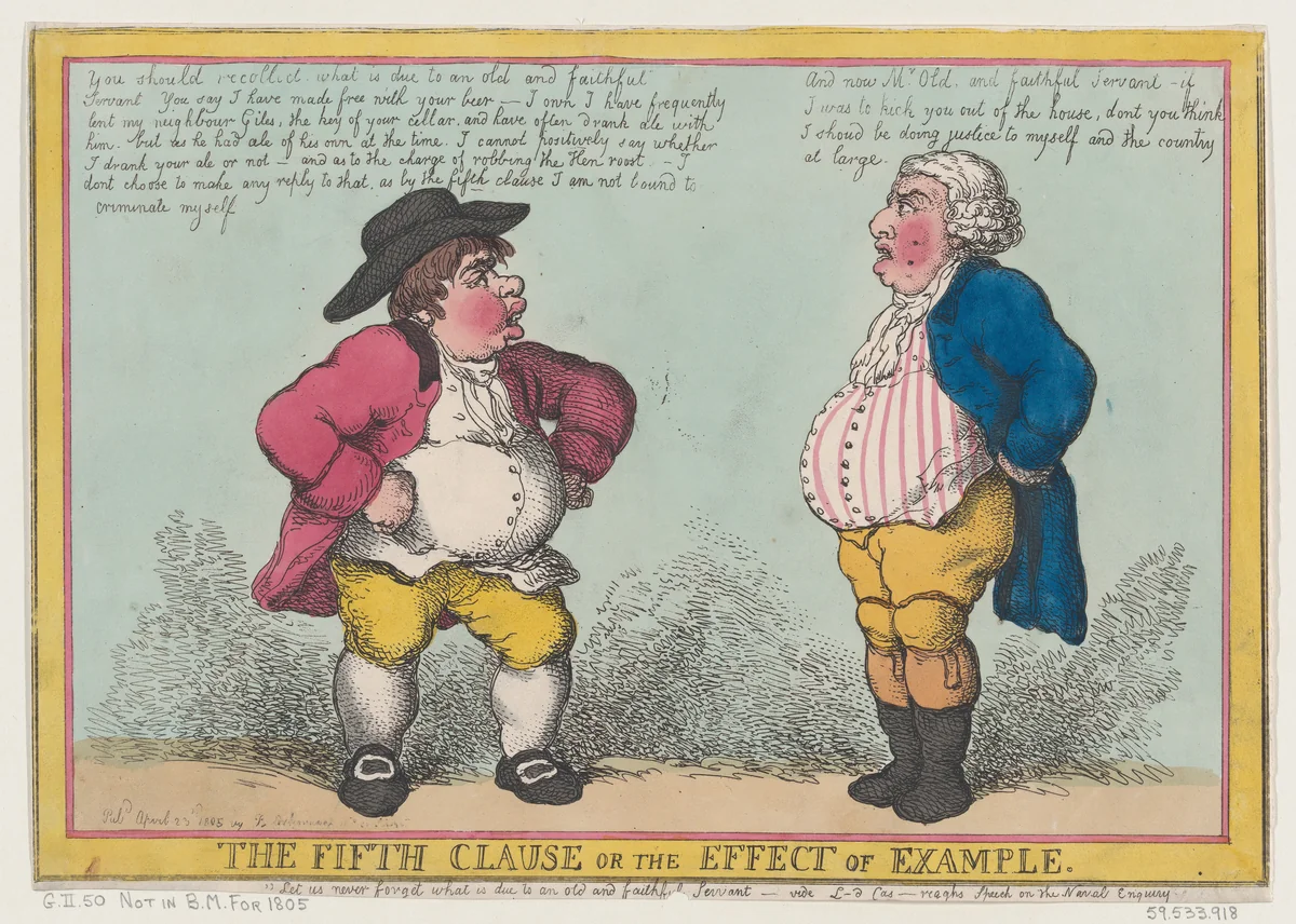 The Fifth Clause, or the Effect of Example by Thomas Rowlandson, print, 1805