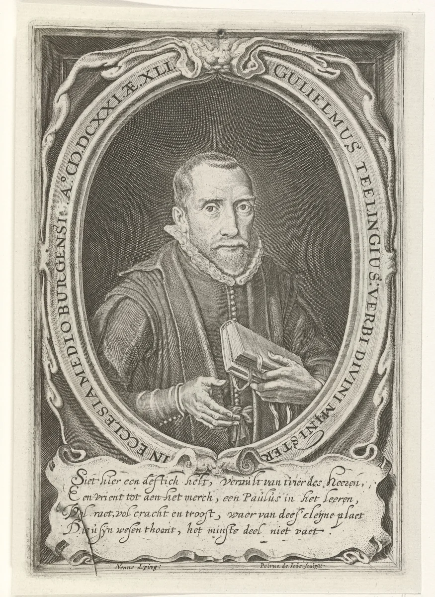 Portret van Willem Teelinck by Unknown, print, 1590-1632