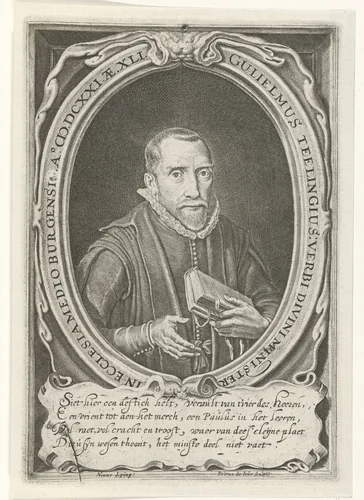Portret van Willem Teelinck by Unknown, print, 1590-1632