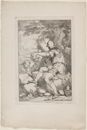 Banditti Taking His Post by John Hamilton Mortimer, print, 1778