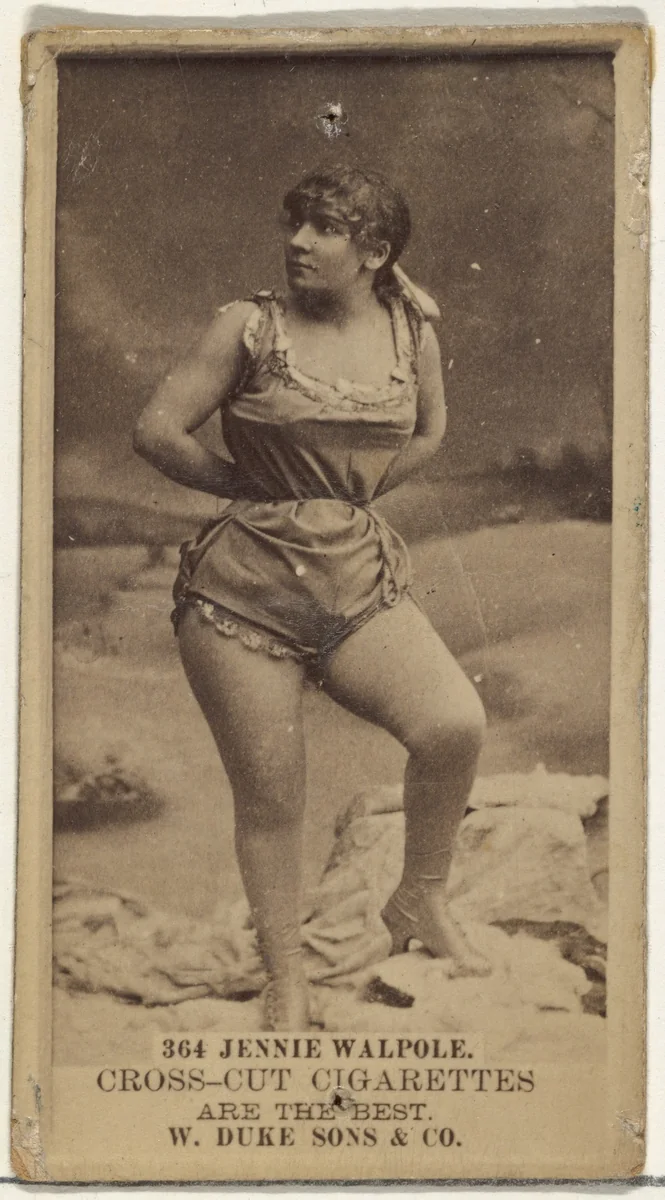 Card Number 364, Jennie Walpole, from the Actors and Actresses series (N145-3) issued by Duke Sons & Co. to promote Cross Cut Cigarettes by W. Duke, Sons & Co., photograph, 1880-1889