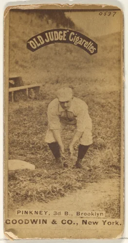 Pinkney, 3rd Base, Brooklyn, from the Old Judge series (N172) for Old Judge Cigarettes by Goodwin & Company, photograph, 1887-1890
