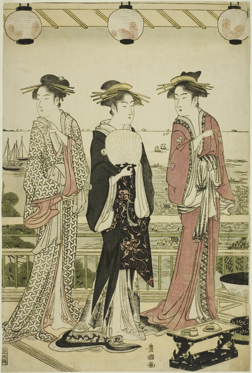 Four Seasons in the South - Summer View (Minami shiki natsu no kei) by Utagawa Toyokuni I (初代 歌川 豊国), print, 1784-1798