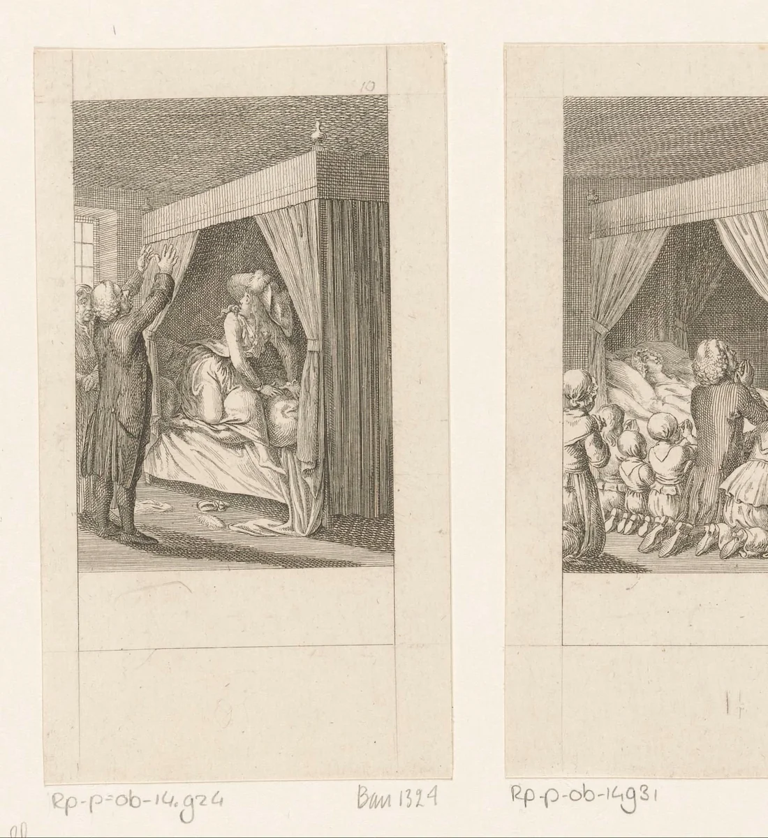 Mr. Albany identificeert de krankzinnige vrouw als Cecilia by Daniel Nikolaus Chodowiecki, print, 1787