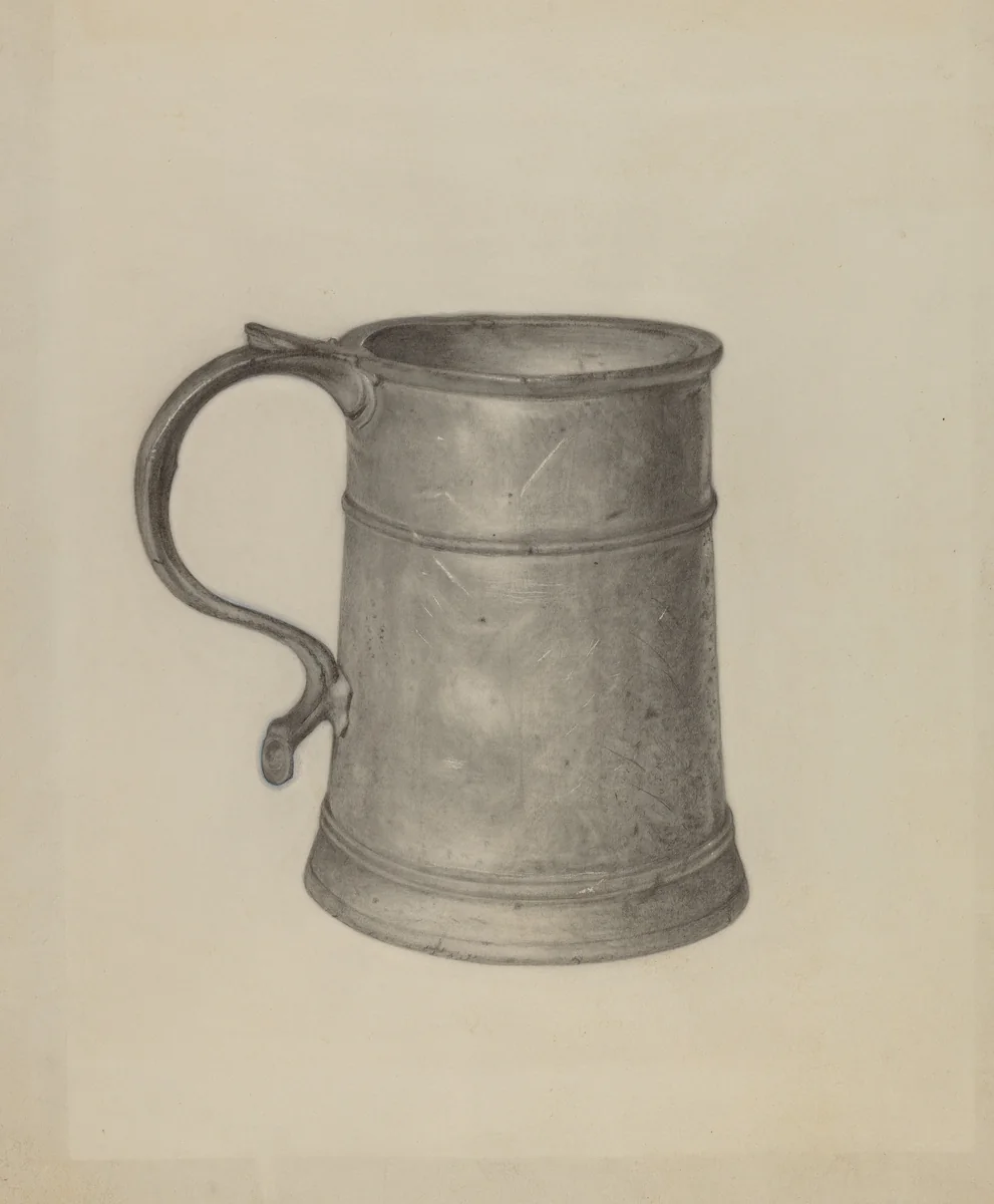 Pewter Mug by Arthur Stewart, index of american design, 1936