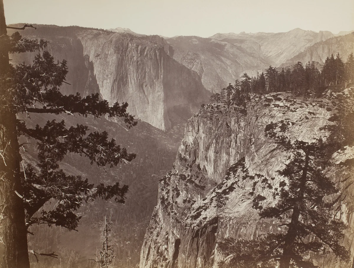 First View of the Yosemite Valley from the Mariposa Trail by Carleton Watkins, photograph, 1865-1866
