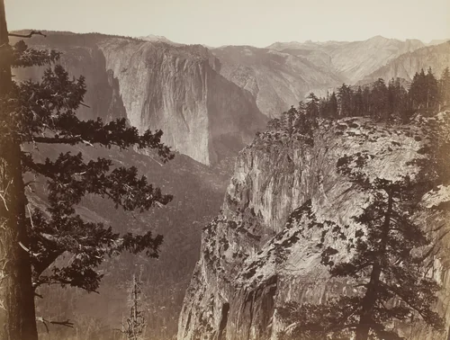 First View of the Yosemite Valley from the Mariposa Trail by Carleton Watkins, photograph, 1865-1866