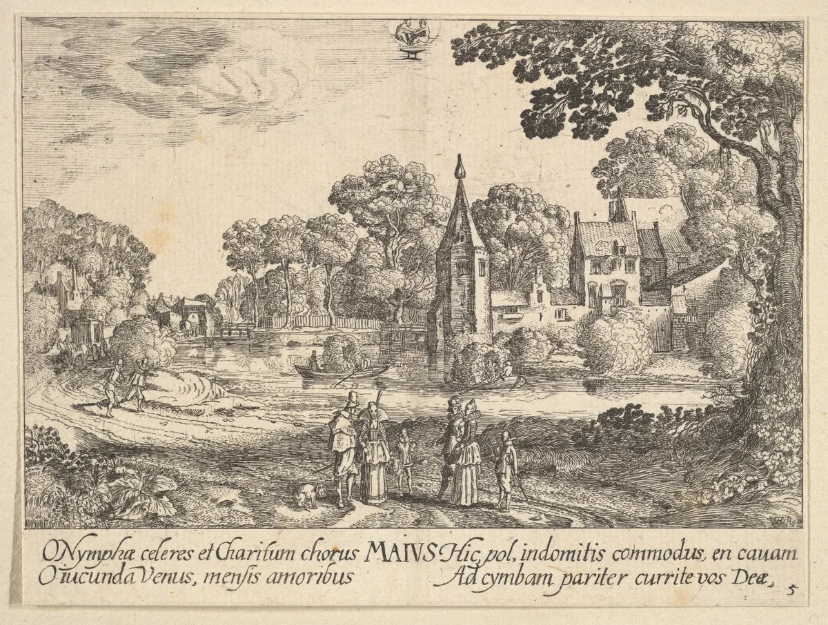 May (Maius) by Wenceslaus Hollar, print, 1628-1629