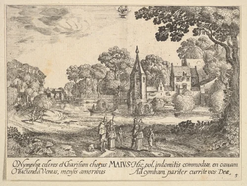May (Maius) by Wenceslaus Hollar, print, 1628-1629