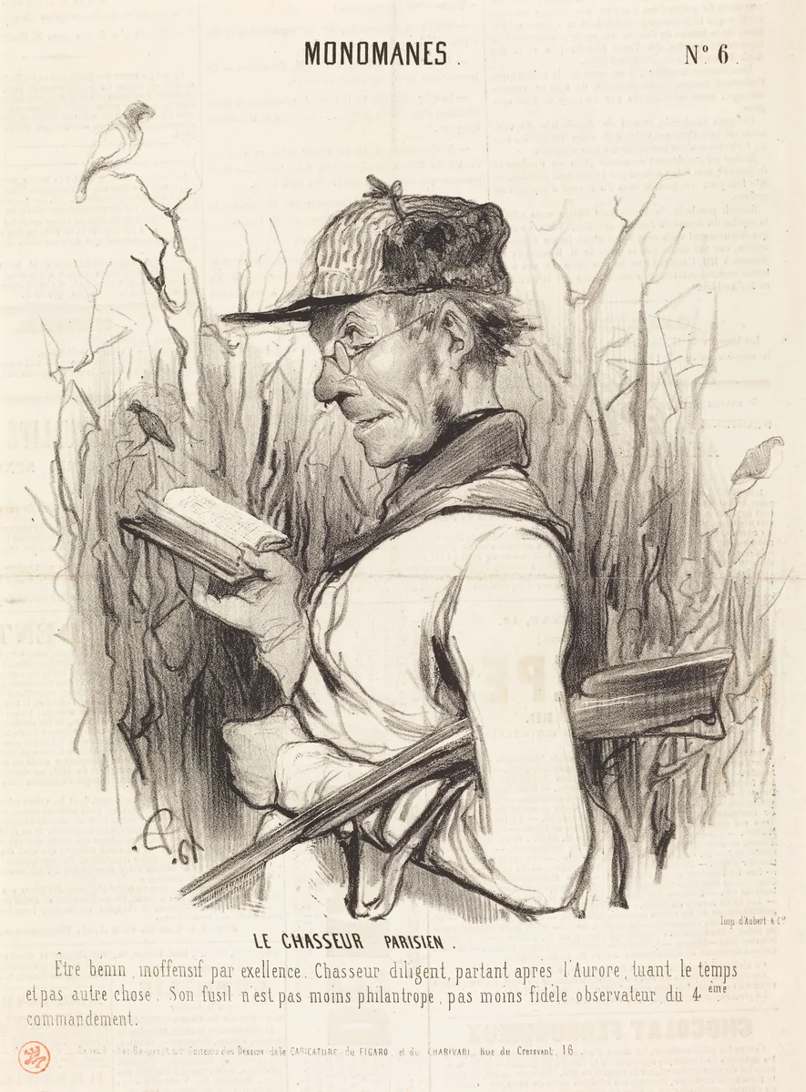 Le Chasseur Parisien by Honoré Daumier, print, 1841
