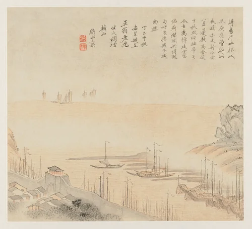 Album of Landscapes: Leaf 8 by Wang Gai (王槩), painting, 1677