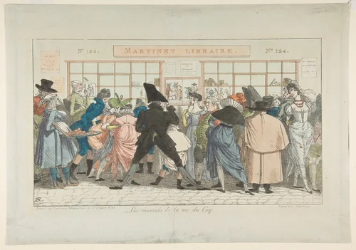 Les Musards de la Rue du Coq (Dawdlers of the Rue du Coq) by Pierre Nolasque Bergeret, print, 1805
