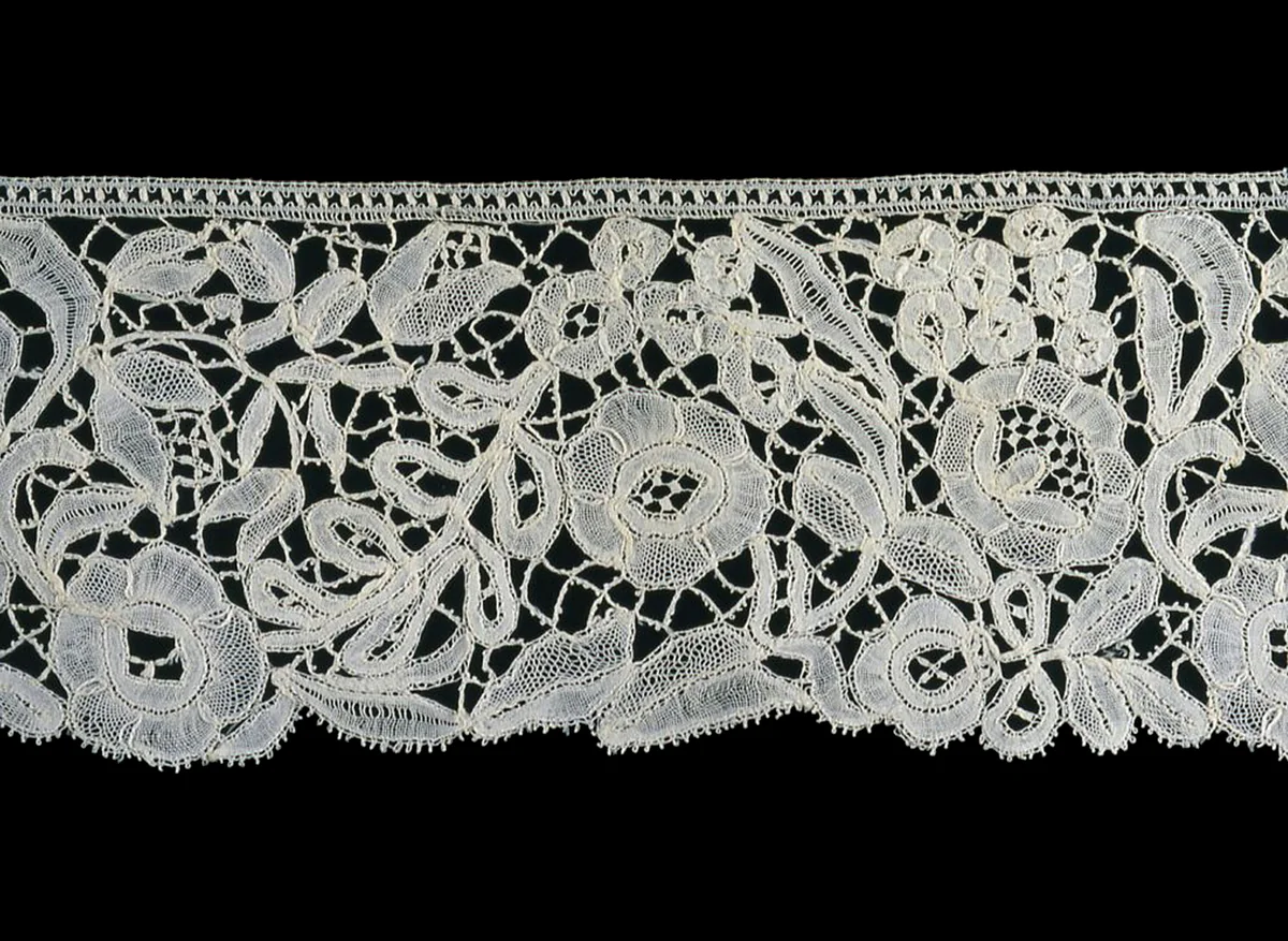 Border (Fragment) by Belgium, textile, 1850-1875
