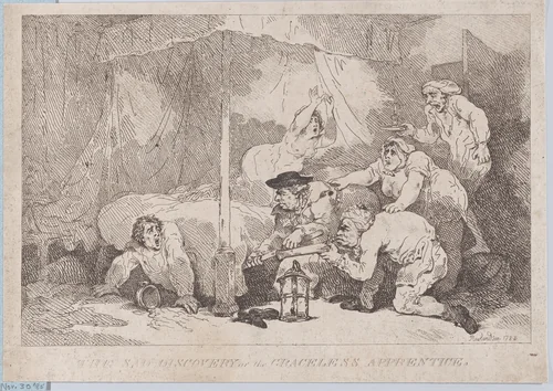 The Sad Discovery of the Graceless Apprentice by Thomas Rowlandson, print, 1785