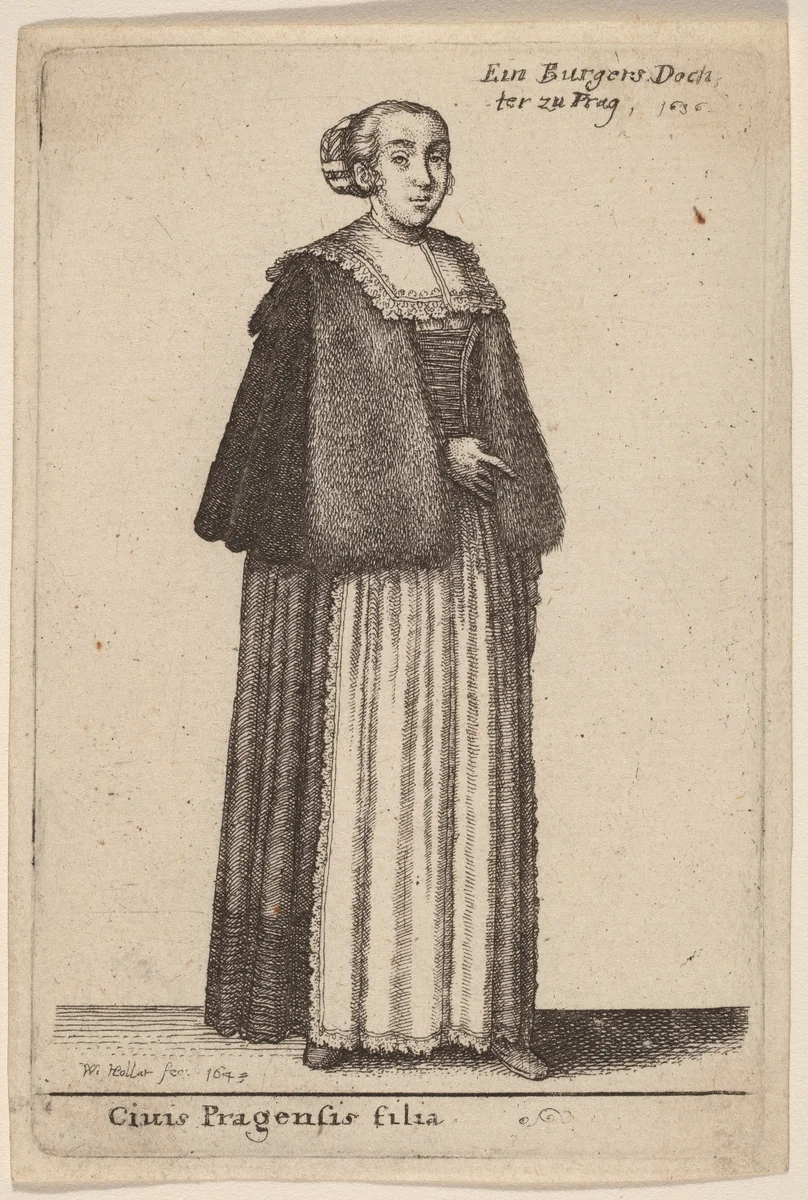 Ciuis Pragensis Filia by Wenceslaus Hollar, print, 1643
