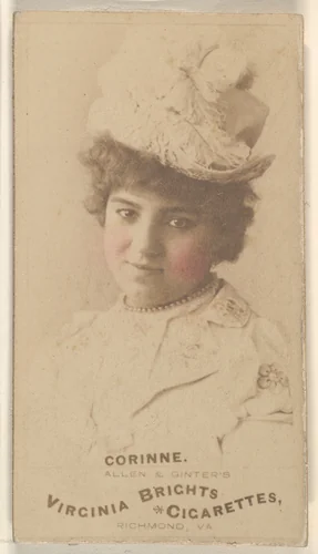 Corinne, from the Actors and Actresses series (N45, Type 1) for Virginia Brights Cigarettes by Allen & Ginter, photograph, 1885-1891