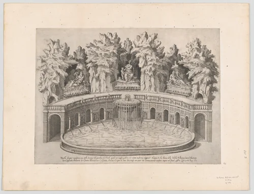 Fountain and Gardens of the Villa d'Este at Tivoli, from "Speculum Romanae Magnificentiae" by Etienne DuPérac, print, 1575