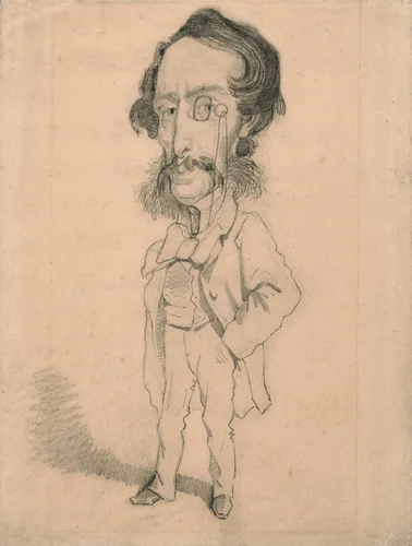Caricature of Mario Uchard by Claude Monet, drawing, 1857-1860