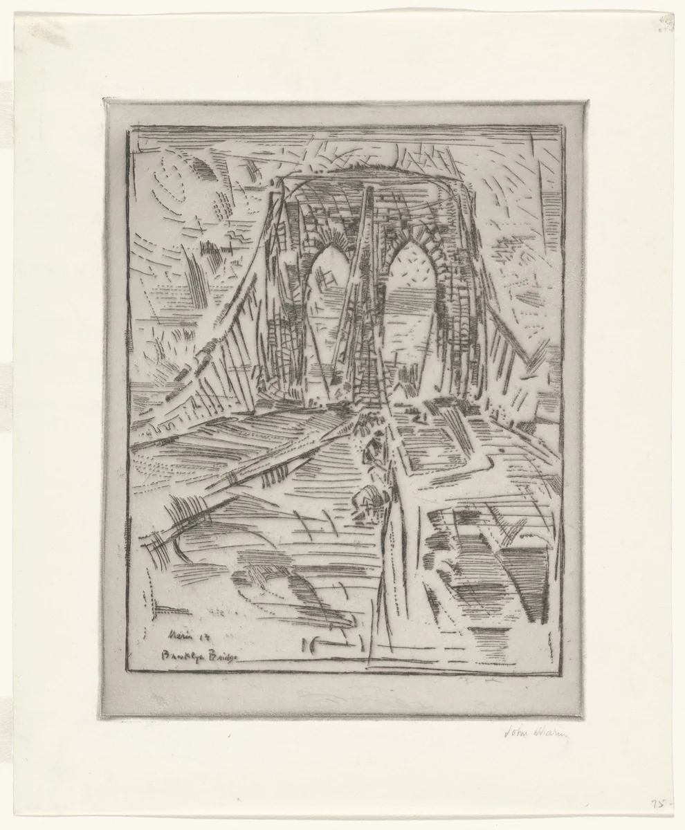 Brooklyn Bridge (Mosaic) by John Marin, print, 1913