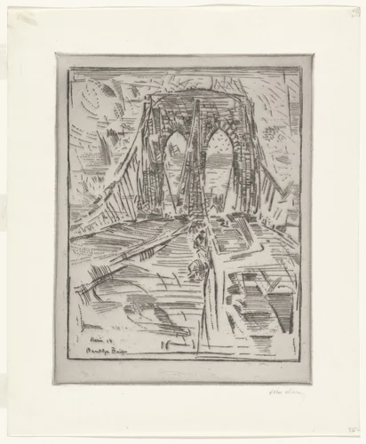 Brooklyn Bridge (Mosaic) by John Marin, print, 1913