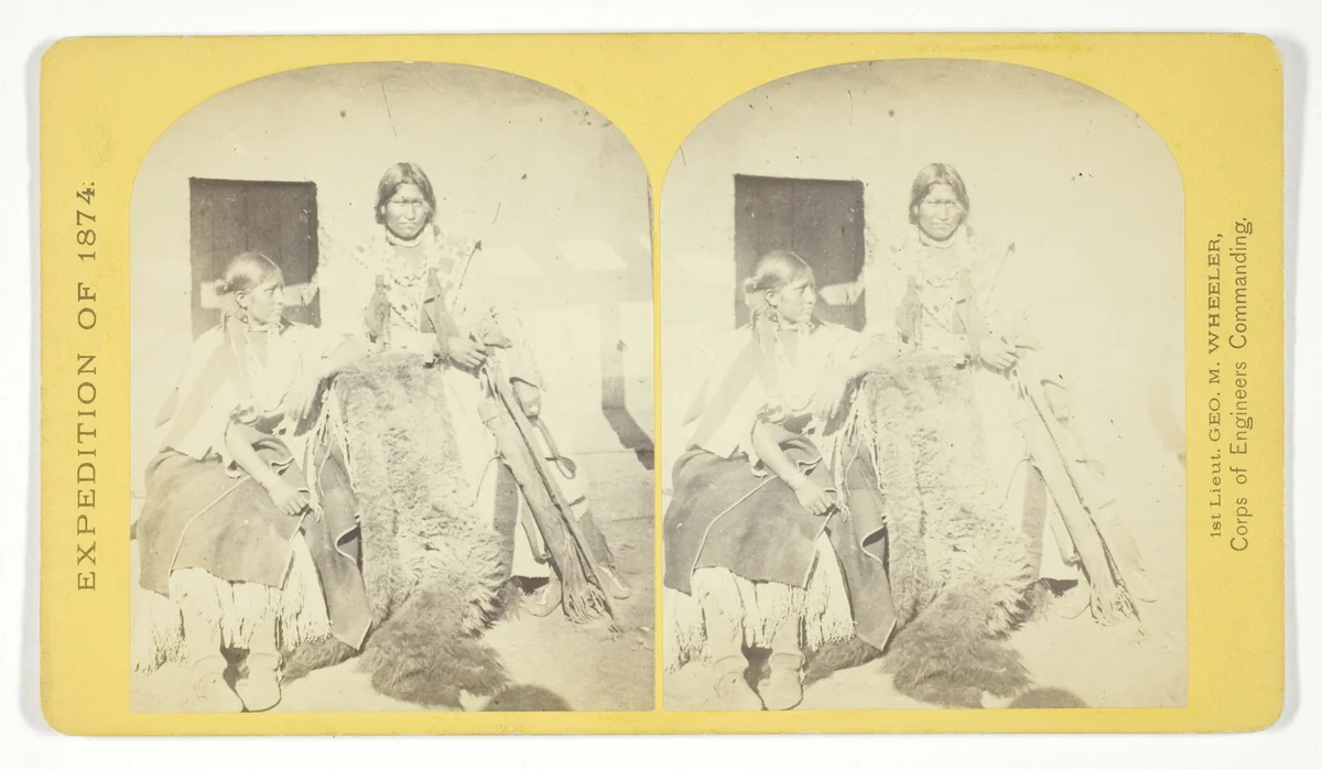 Jicarilla Apache Brave and Squaw, lately wedded. Abiquiu Agency, New Mexico by Timothy O'Sullivan, photograph, 1874
