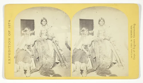Jicarilla Apache Brave and Squaw, lately wedded. Abiquiu Agency, New Mexico by Timothy O'Sullivan, photograph, 1874