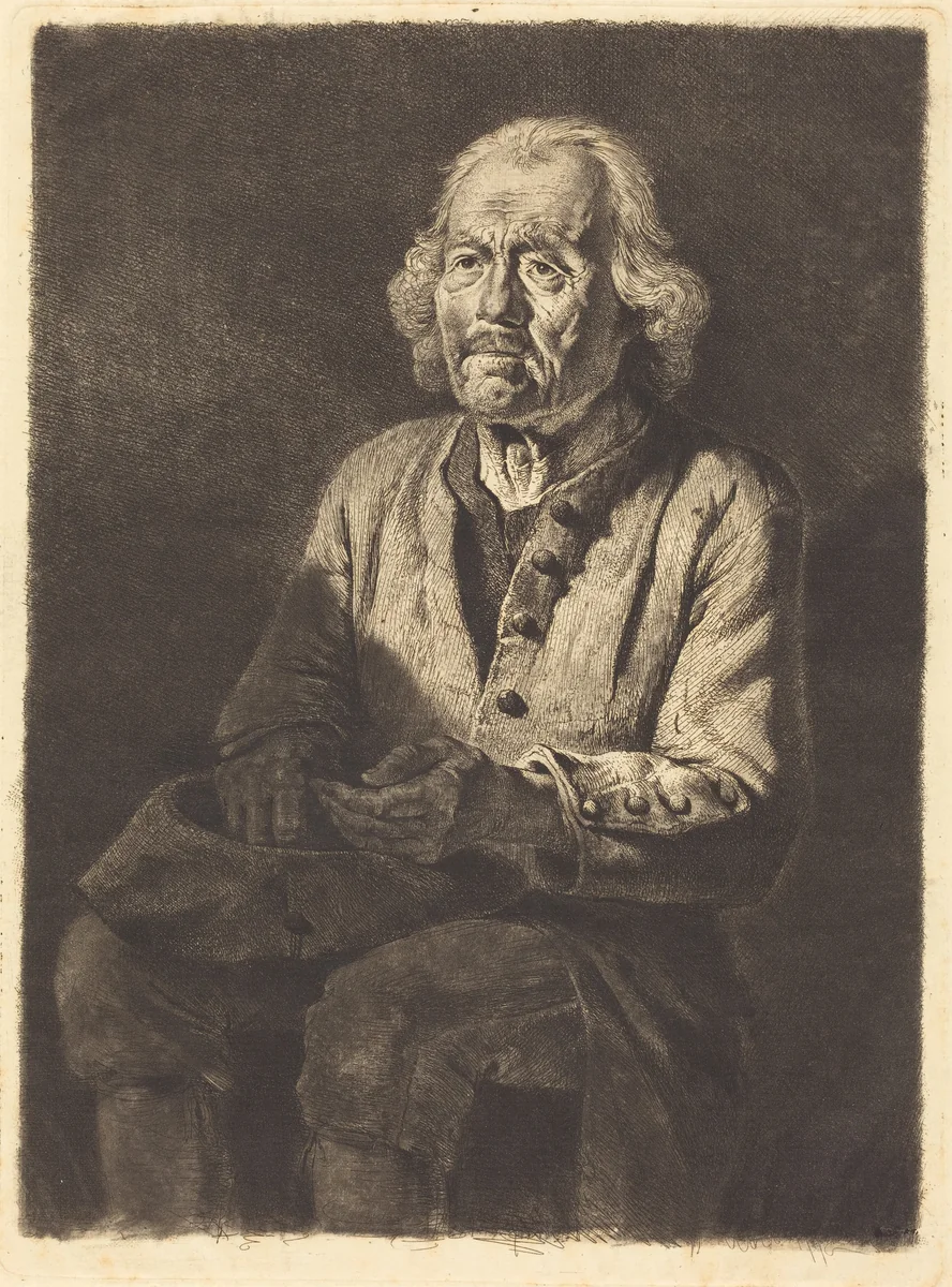 The Old Peasant Girard by Jean Jacques de Boissieu, print, 1772