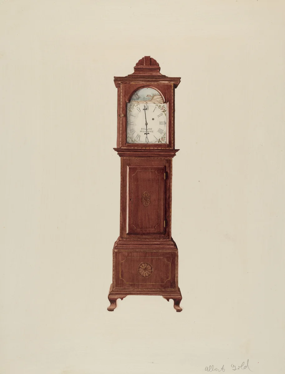 Hall Clock (Miniature) by Albert Gold, index of american design, 1936