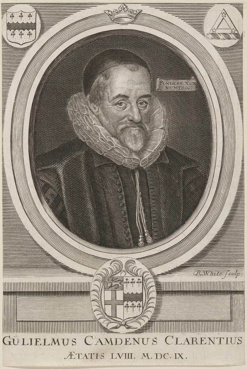 William Camden by Robert White, print, 1691