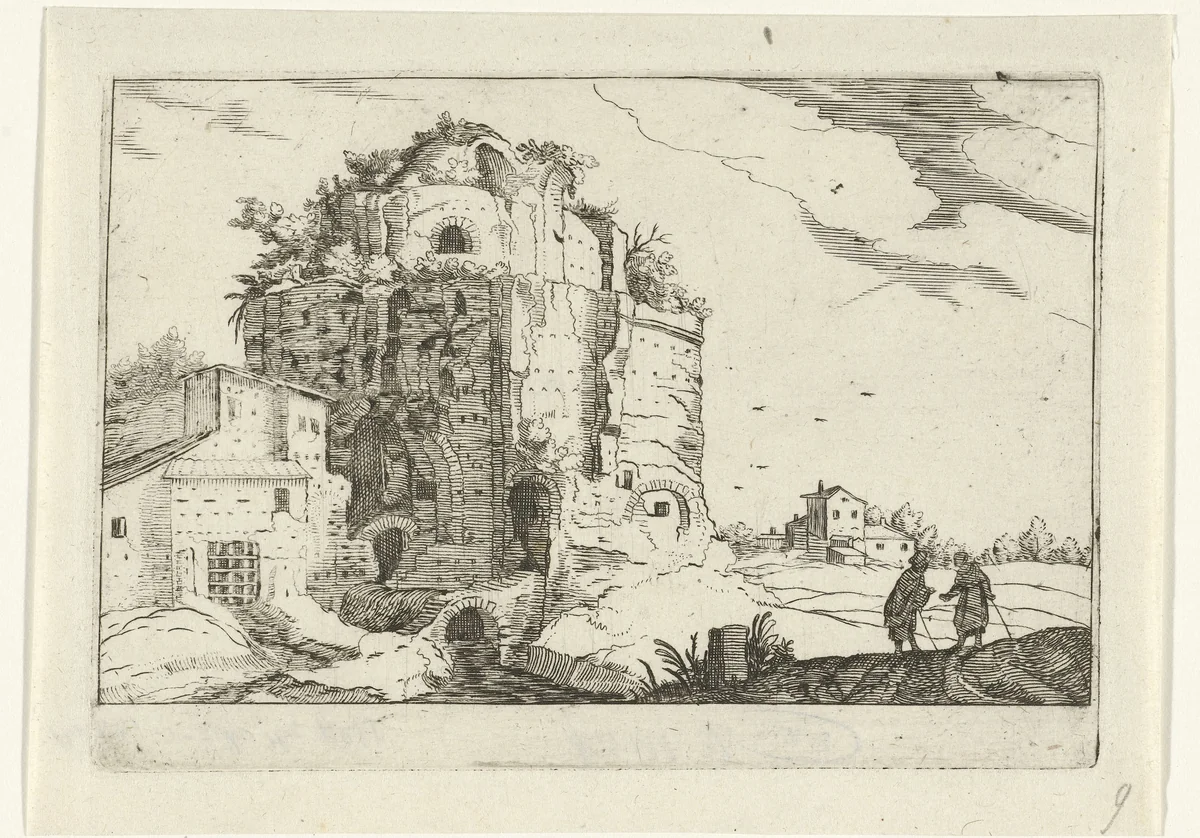 Romeinse ruïne by anonymous, print, 1594-1685