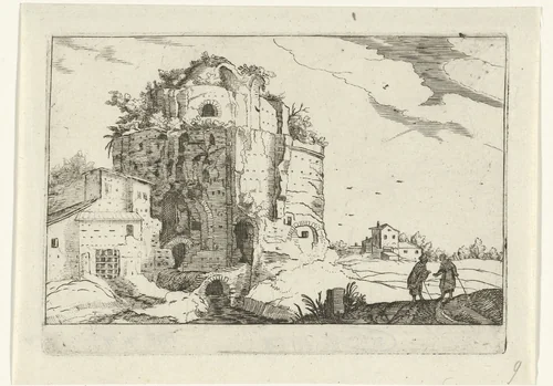 Romeinse ruïne by anonymous, print, 1594-1685
