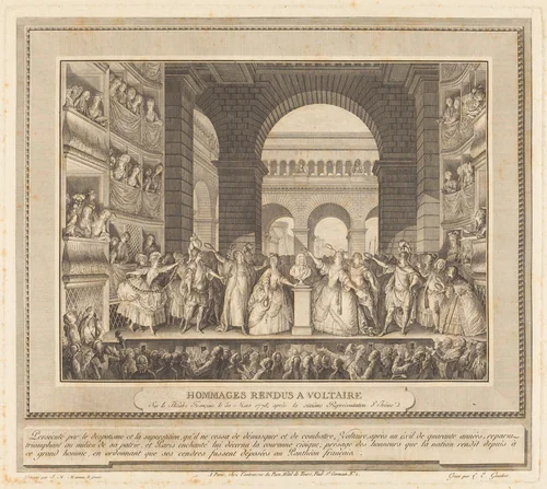 Couronnement de Voltaire (The Crowning of Voltaire) by Charles-Etienne Gaucher
Jean-Michel Moreau the Younger, print, 1782