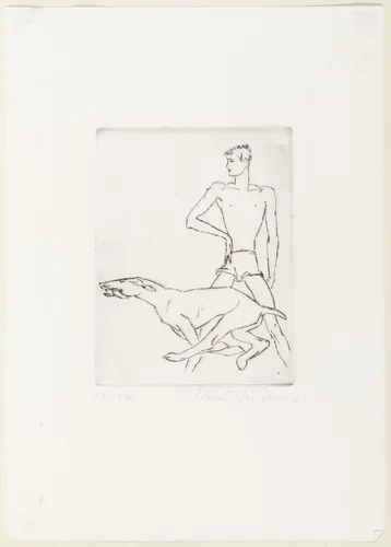 Boy with Dog (Junge mit Hund) by Renée Sintenis, print, 1923