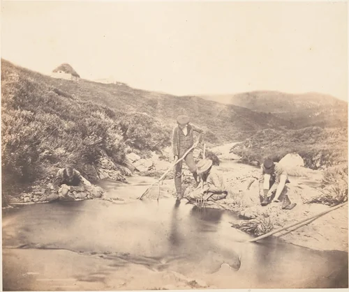 [Man and Boys Fishing] by Horatio Ross, photograph, 1856-1859