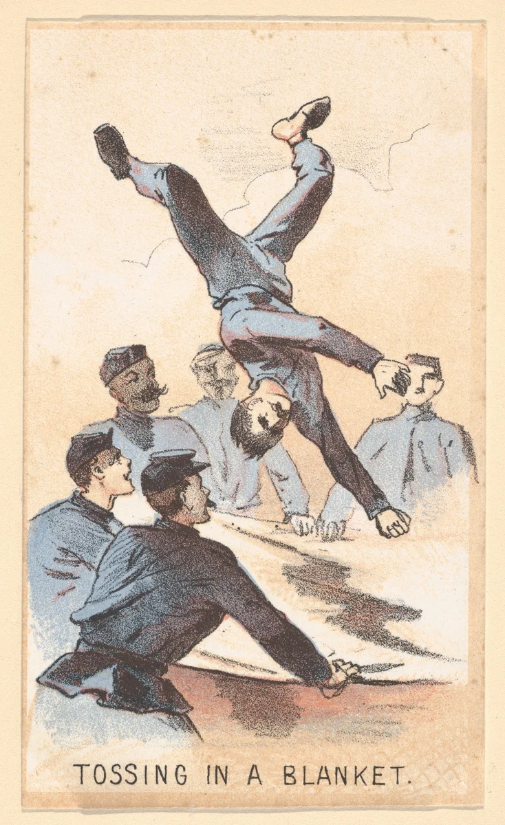 Life in Camp, Part 1: Tossing in a Blanket by Winslow Homer, print, 1864