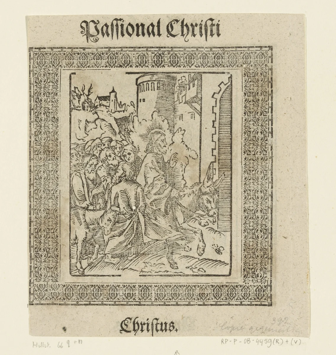 Intocht van Christus in Jerusalem by Lucas Cranach, print, 1521-1522